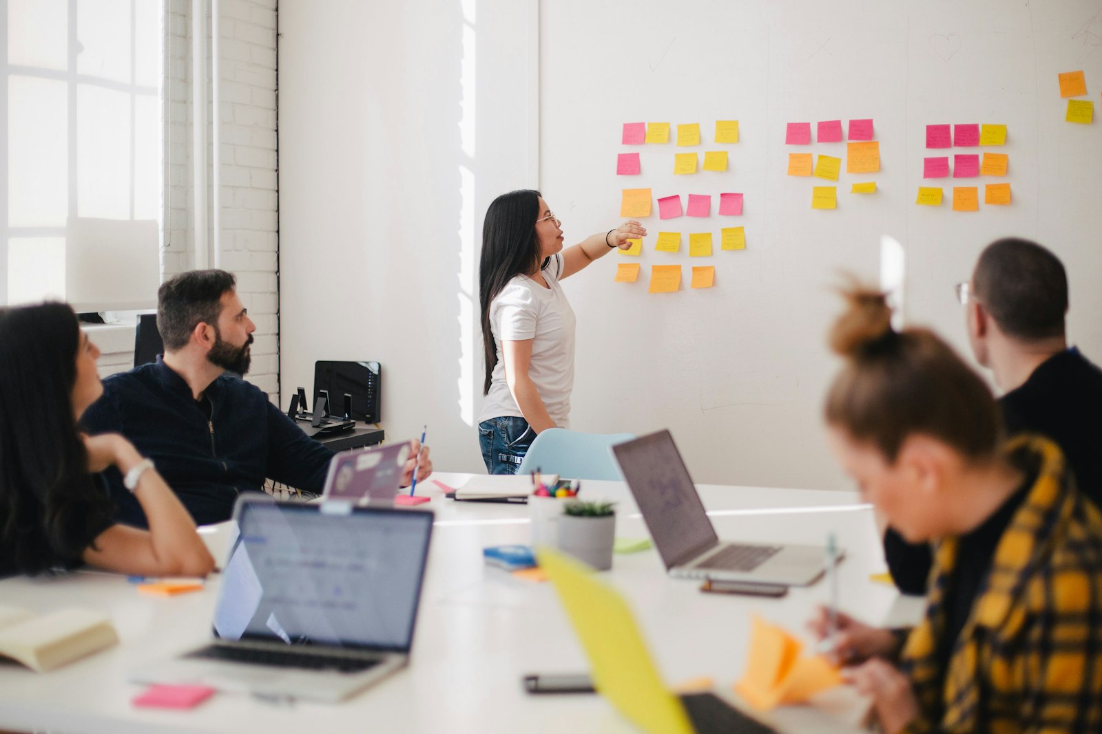 AI opportunity assessment workshop with prioritised use cases mapped on a wall