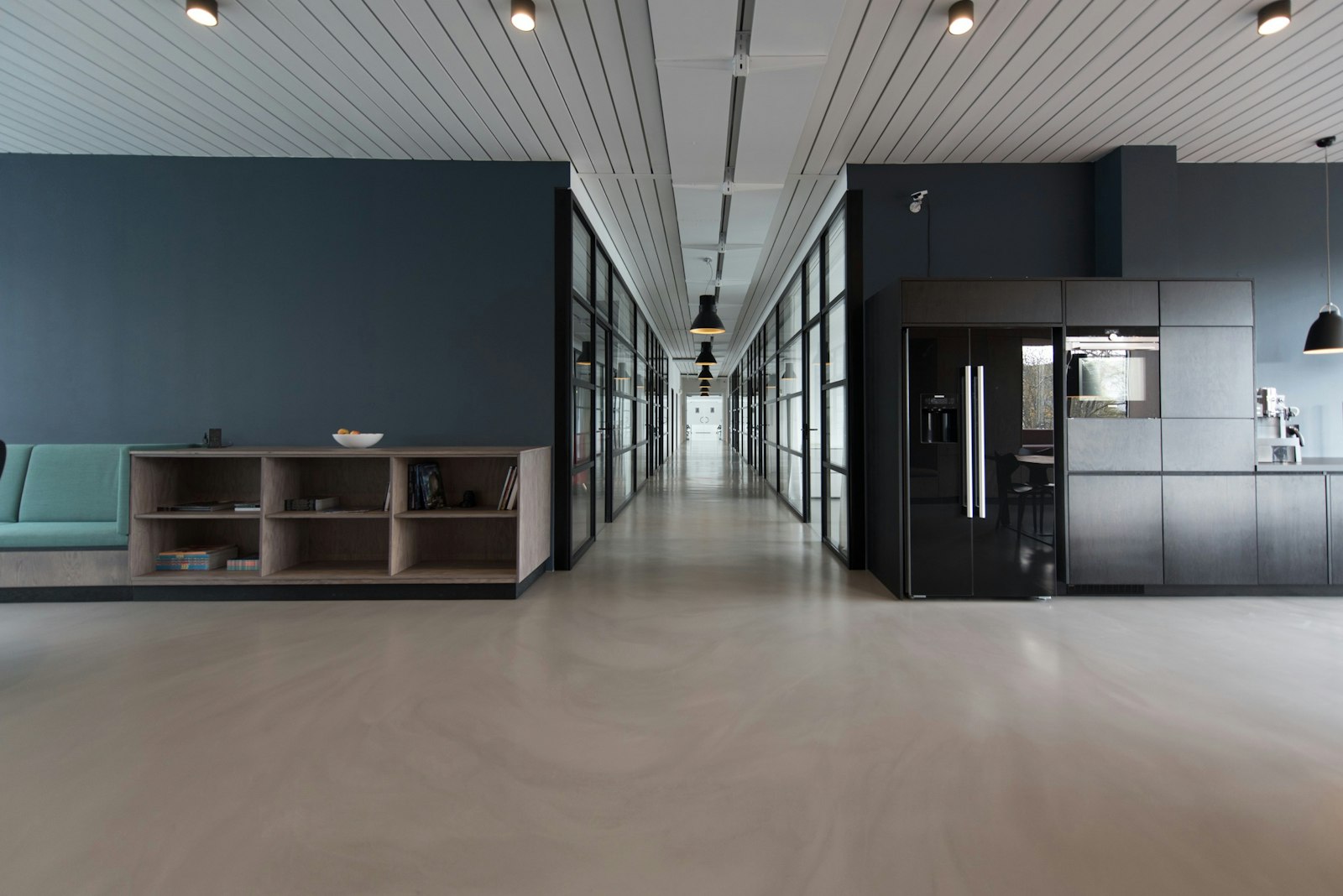 Modern government office corridor representing citizen service digitization